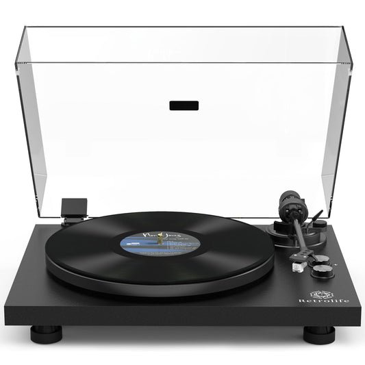 Retrolife Record Player Wireless Output Turntables AT-3600L Cartridge Black