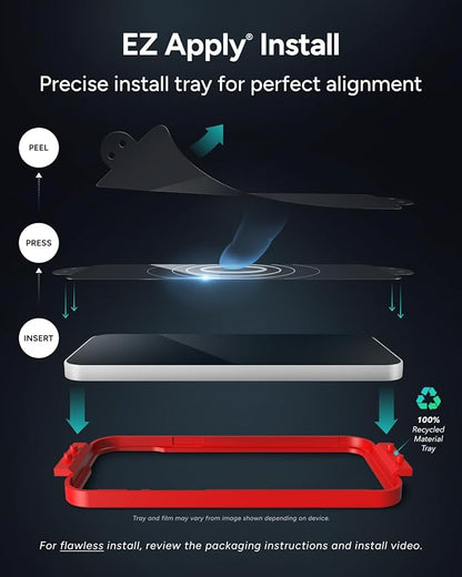 ZAGG Glass Elite Privacy Screen Protector for iPhone 16 Plus / 15 Plus - 2-Way Privacy Filter, Ultra-Strong Tempered Glass, 5X Stronger, InvisibleShield, Smudge-Free, Easy Install, Recycled Content