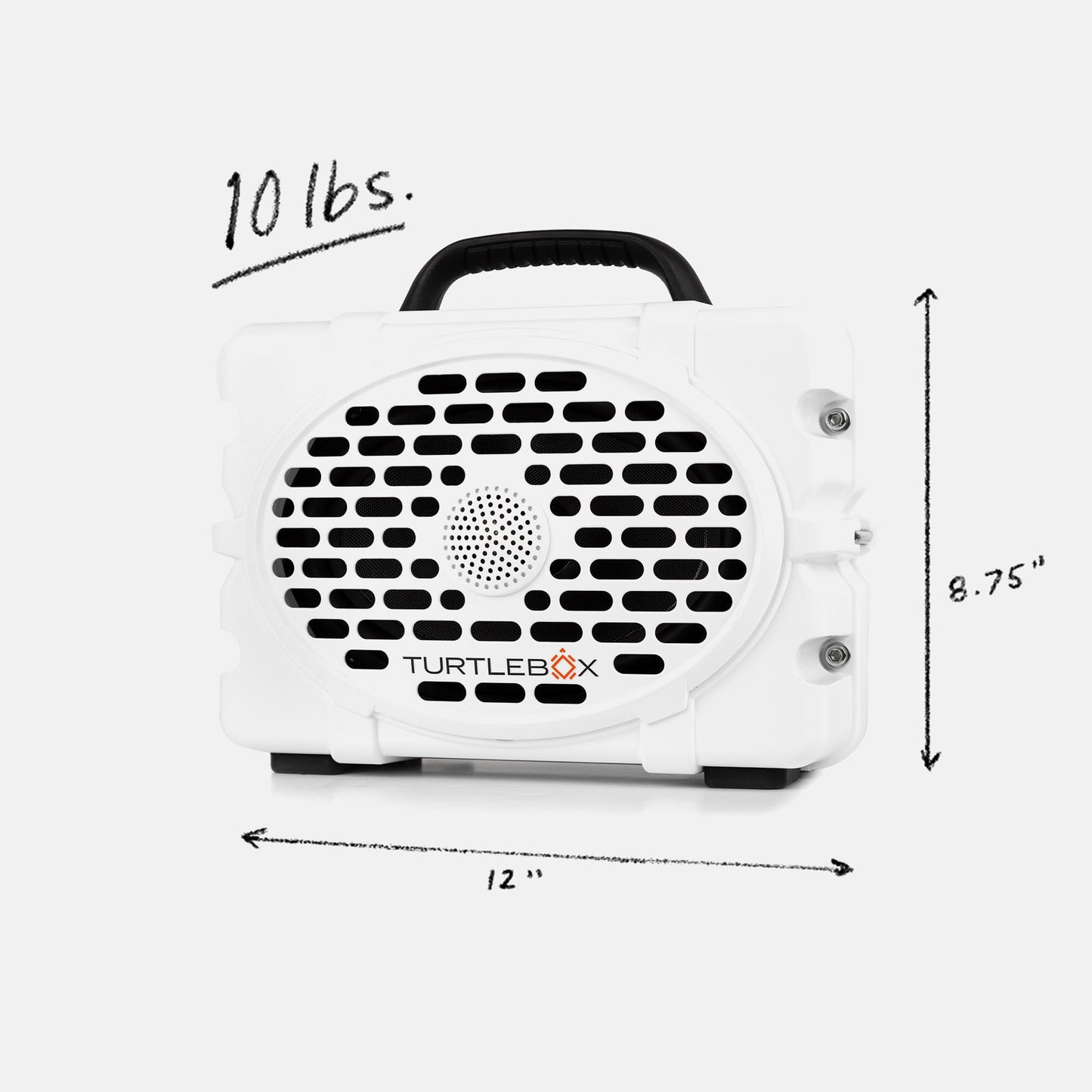 Turtlebox Original Gen 3: Portable Outdoor Bluetooth Speaker – Ultra-Loud (120dB), Waterproof (IP67), Rugged, Impact-Resistant, 3-Day Battery | Party Mode: Unlimited Pairing Stereo, White/Blaze Orange