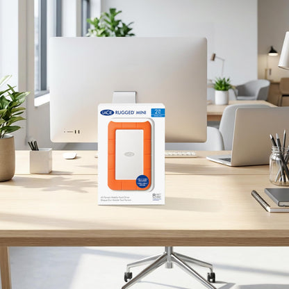 LaCie Rugged Mini Portable External Hard Drive, 4TB, 2.5", for PC, Mac, iPad, and iPhone, with Data Rescue Service