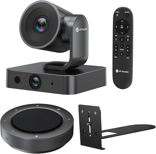 All-in-One Conference System: 4K Dual Lens Webcam + Bluetooth Speakerphone