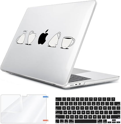 for 2025 2024 2023 2022 MacBook Air 13 inch Case M4 A3240 M3 A3113 M2 A2681 with Touch ID& 13.6" Liquid Retina Display, Plastic Hard Shell&Keyboard Cover&Screen Film&Webcam Cover, Cups