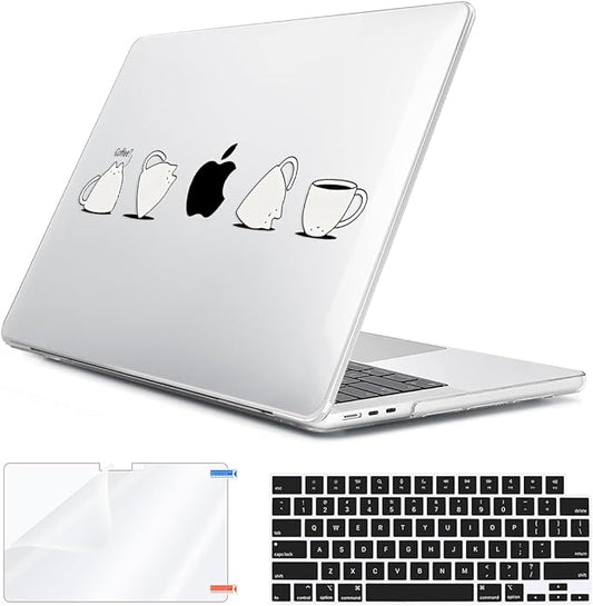 for 2025 2024 2023 2022 MacBook Air 13 inch Case M4 A3240 M3 A3113 M2 A2681 with Touch ID& 13.6" Liquid Retina Display, Plastic Hard Shell&Keyboard Cover&Screen Film&Webcam Cover, Cups