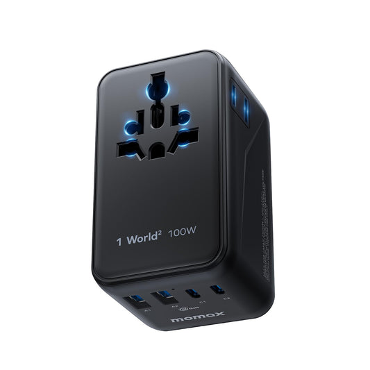 MOMAX 100W Universal Travel Adapter 6-in-1 GaN International Power Adapter