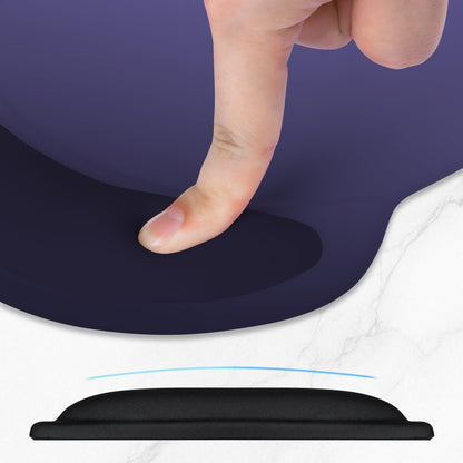 ITNRSIIET Ergonomic Mouse Pad with Comfort Gel Wrist Rest, Non-Slip PU Base, Smooth Textured Surface, Reduces Hand Fatigue & Wrist Pain, 8.7 x 7.2 Inch for Office Gaming Home, Violet Gradient