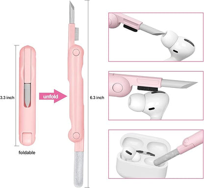 7-in-1 Electronic Cleaner Kit,Keyboard Cleaner,Laptop Cleaner Kit for Monitor, Cell Phone, Headset, Lego, Laptop Camera Lens (Pink)