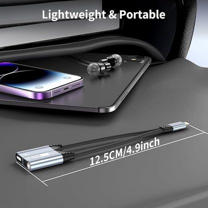 Magnetic Lightning to 3.5mm Headphone Jack Adapter, [Apple MFi Certified] 2 in 1 iPhone Headphone Adapter Aux Audio and Charger Adapter, iPad Headphone Adapter Charging Cable Splitter for iPhone 14 13