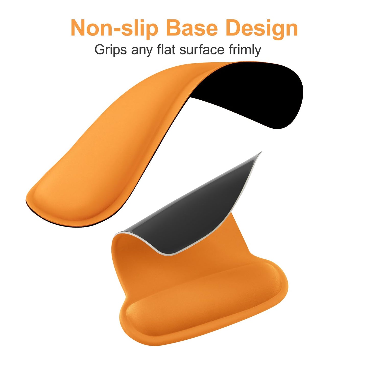 MOSISO Wrist Rest Support for Mouse Pad & Keyboard Set, Ergonomic Mousepad Non-Slip Base Home/Office Pain Relief & Easy Typing Cushion with Neoprene Cloth & Raised Memory Foam, Orange
