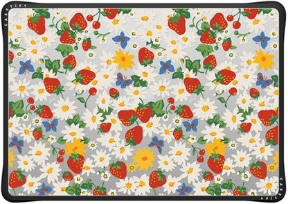 CASETiFY Impact MacBook Air 15" (M2-M4) Case [Cushioned Impact Corners/Scratch-Resistant/Anti-Slip Grip] - Strawberry Daisy - Clear Black