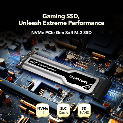 Gigastone M.2 SSD 2TB PCIe 3.0 NVMe SSD 3,500MB/s Internal Gaming Solid State Hard Drive Turbo Speed Heatsink Cooling Heat Dissipation PC Laptop Storage for Gamers Video Editing Creators