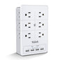 Multi Plug Outlet Surge Protector Nikleb, 12 Electrical Outlets Extender with 4 USB Charging Ports Total 4.8A, Wall Plug Expander 3 Prong for Room, Office, Gaming, Cord Organizer Accessories