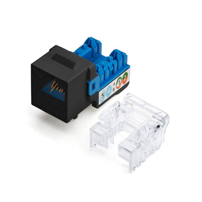 TRUE CABLE Cat6A Unshielded (UTP) Keystone Jack, 90-Degree Punch-Down RJ45 Female Module, PoE++ 4PPoE, UL Listed & TIA Certified, Yellow, 12 Pack