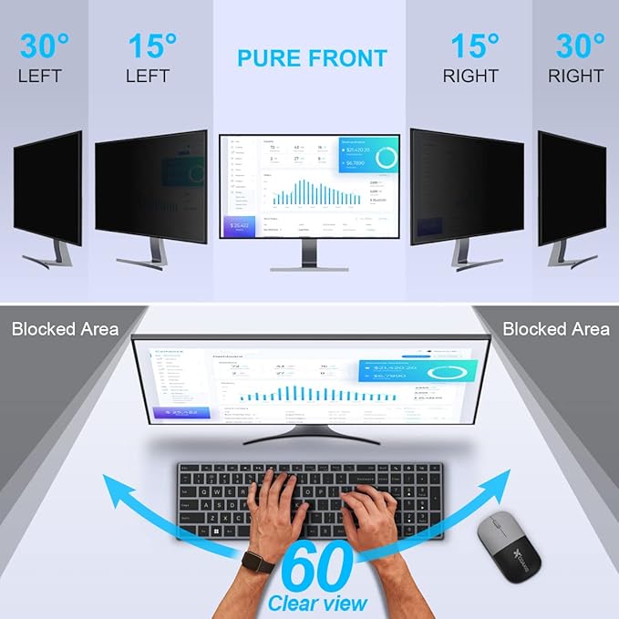 [2-Pack] 24 Inch Privacy Screen for Monitor Computer Screen Privacy Filter for 16:10 Widescreen Monitor Desktop PC Monitor Privacy Film Monitor Privacy Shield and Anti-Glare Protector