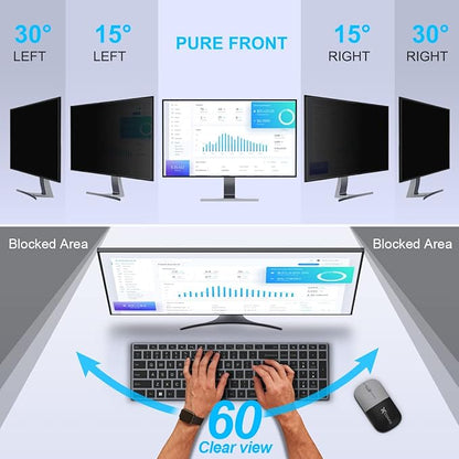 [2-Pack] 23.8 Inch Privacy Screen for Monitor Computer Screen Privacy Filter for 16:9 Widescreen Monitor Desktop PC Monitor Privacy Film Monitor Privacy Shield and Anti-Glare Protector