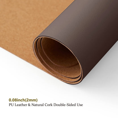 Cork Desk Mat - Dual-Sided Desk Pad for Office and Home - Desk Organization and Accessories - Ideal for Large Mouse Pad and Desk Mats on Top of Desks(Coffee,31.5"x 15.7")
