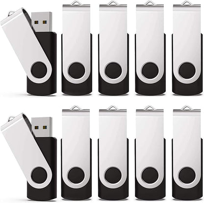 KEXIN 10 Pack 4GB Flash Drive Thumb Drive 4G USB Drive Memory Stick with LED Indicator, USB 2.0 Black