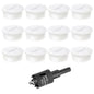 1" White Desk Grommet, JTemgle Flexible Cable Grommet with Bi-Metal Hole Saw Cross Rubber Cable Hole Cover Wire Organizer Caps Desktop Cord Management for Home Office TV Stands Tabletops, 13 Pieces