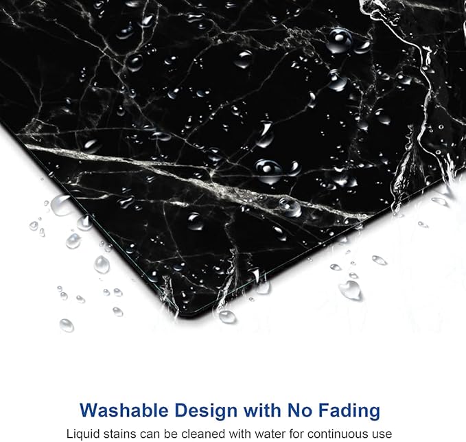 Black Marble Mouse Pad, White Texture Marble Mouse Pad Custom Design, Square Waterproof Mouse Pad Non-Slip Rubber Base MousePads for Office Laptop, 9.5 inch x7.9 inch x0.12 inch Inch