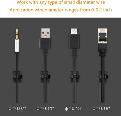 Adhesive Clips Strong Wire Holders 100 Pack Self-Adhesive Wire Clip Cable Cord Desk Management for Office Home and Car