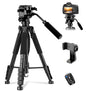 VICTIV 74” Camera Tripod, Tripod for Camera and Phone with Phone Holder