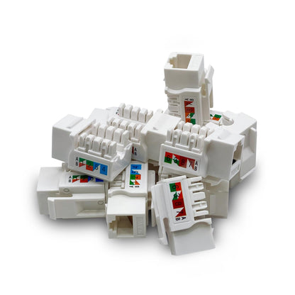 Verbex (10-Pack) Cat6 Keystone Jack - [UL Listed] - Ethernet Wall Jack - Wall Cat6 - Cat6 Network Coupler - Keystone Jack - Cat5/5e/6 Compatible - Cat6 Network Coupler