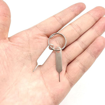 2 Pcs Universal Sim Card Tray Removal Key Tray Eject Pins, SD Removal Opening Tool with A Key Ring, for iPhone iPad Samsung Galaxy Google Pixel Phones