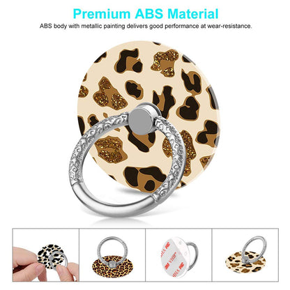 Bonoma Phone Ring Holder, 3 Pack Leopard Pattern Universal Finger Ring Stand Grip Kickstand Compatible with Smartphones and Tablets-Leopards