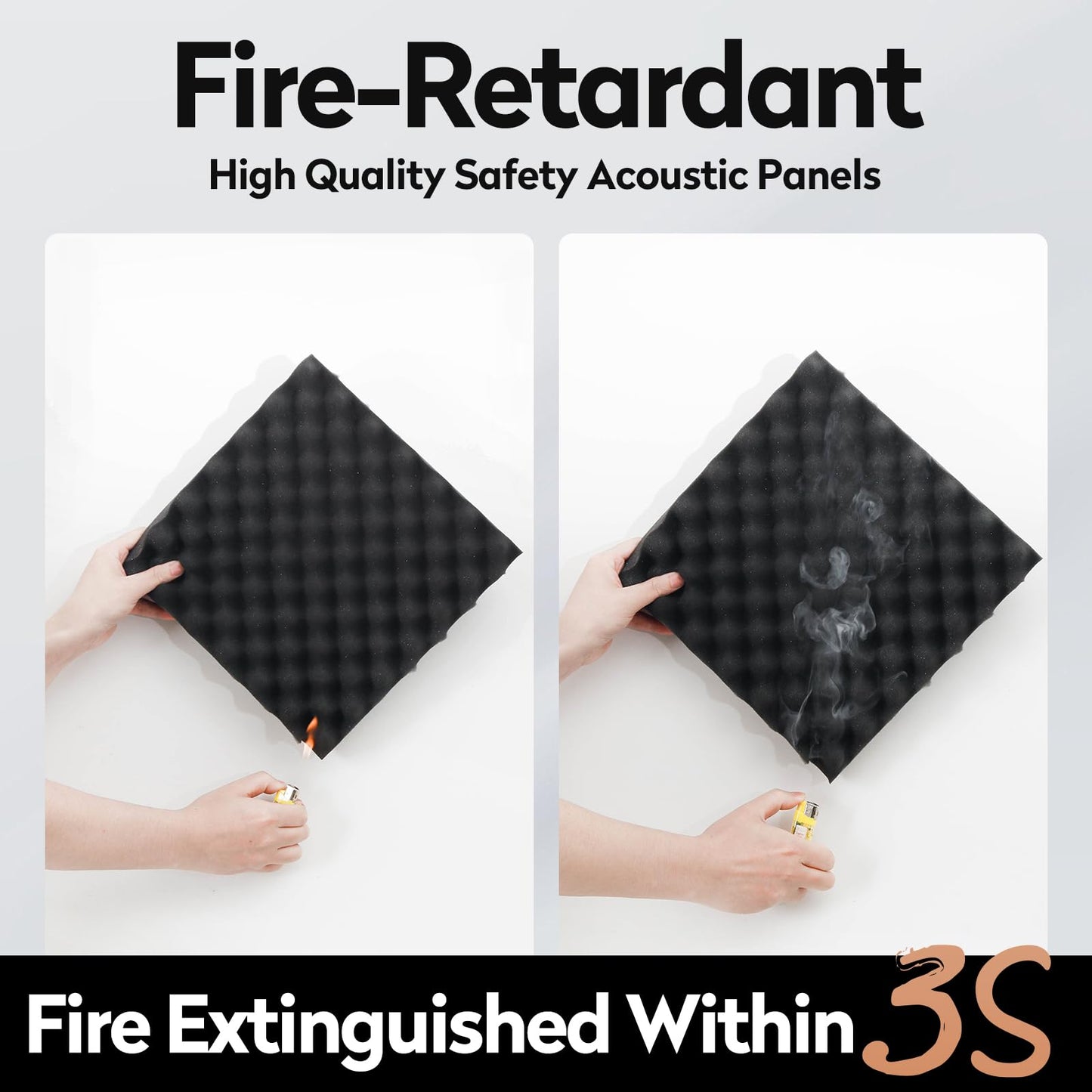 24 Pack Acoustic Panels, 12x12x1.2 Inches Egg Crate Acoustic Foam Panels, Sound Proof Foam Panels Noise Reducing for Walls and Ceiling, Acoustic Wall Panels Sound Absorbing, Soundproof Wall Panels