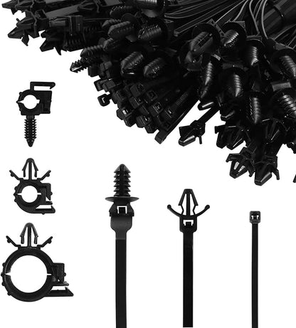 130 Pcs Push Mount Cable Ties Standard Zip Tie Mount Car Wire Loom Routing Clips for Polaris UTV Jeep Wrangler Vehicles Home Appliances 6 Different Sizes Universal Management Cable Ties