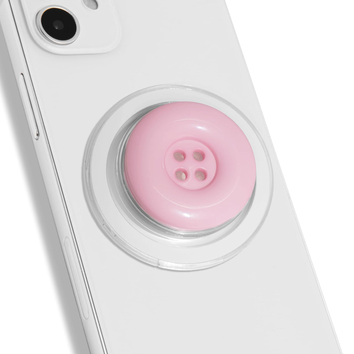 Solid Color Button Phone Grip – Minimalist Design, Durable and Lightweight, Grip and Stand for Smartphones (Purple, Magnetic Type)