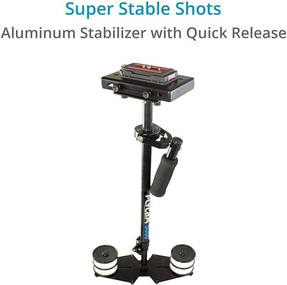 Flycam 5000 Handheld Camera Stabilizer with Comfort Arm Vest. Precise Balancing, Smooth & Fatigueless Operations. Quick Shock Absorption, Free Quick Release, Arm Brace & Table Clamp (FLCM-CMFT-KIT)