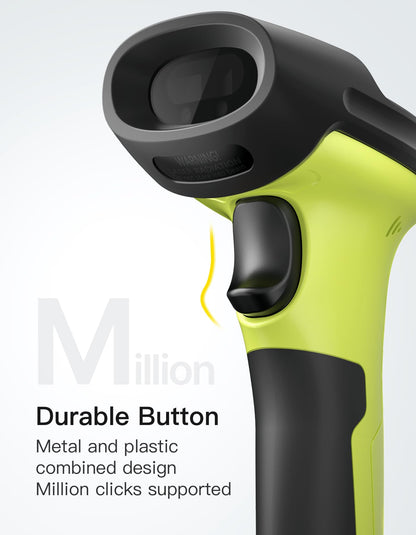 Inateck 2D Barcode Scanner, Wireless Bluetooth QR Reader, 2600mAh Battery, AI APP & SDK