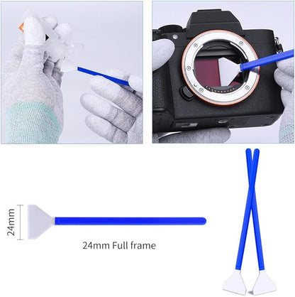 K&F Concept Full Frame Sensor Cleaning Kit - 16pcs Sensor Cleaning Swabs, 20ml Sensor Cleaner & Gloves, Cameras Lens Cleaning Kit Compatible with Sony Nikon Canon FF CCD CMOS Sensors
