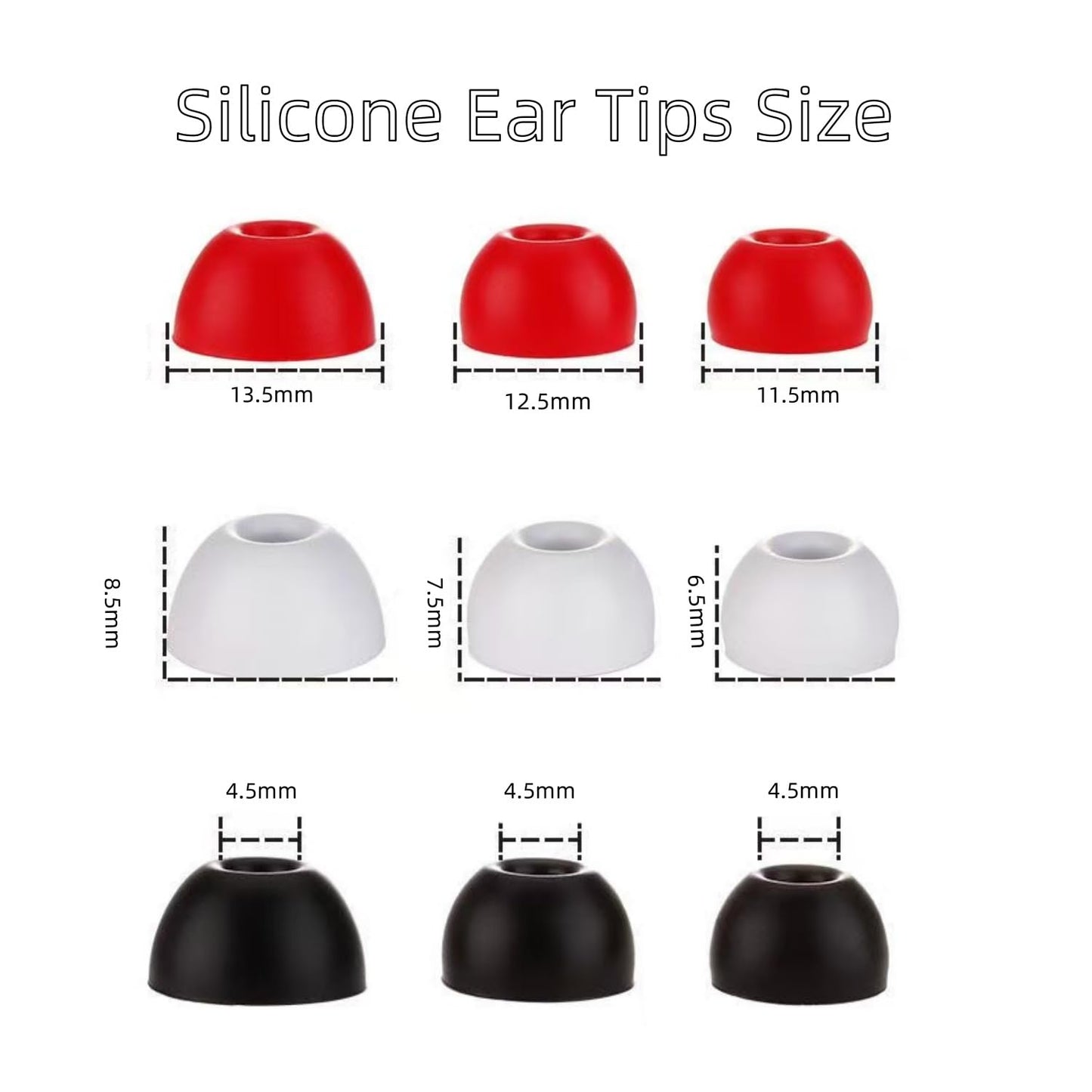 Aginkgo Replacement Ear Tips for Beats Fit Pro, Beats Studio Buds+, Beats Studio Buds, Beats Solo Buds Silicone Earbuds Washable Noise Isolation, Fit in The Charging Case, 6 Pairs S/M/L (Black)