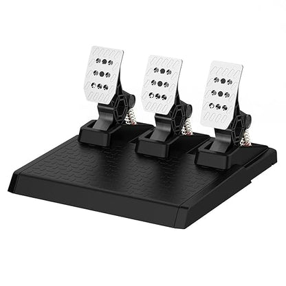 DOYO Racing Pedals, PC Gaming Steering Wheel Metal Pedal Set with Hall Sensor, Swappable Springs, Adjustable Throttle, Brake & Clutch, Durable, Compatible with PC Win11/Win10/Win7