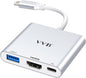 USB C to HDMI Adapter,USB-C Adapter Hub with 4K HDMI,USB3.0,Type C PD Charge Port 4K Multiport Digital AV Converter for iPad Pro/air,MacBook Pro/air,Tablet,Switch and More USBC Device