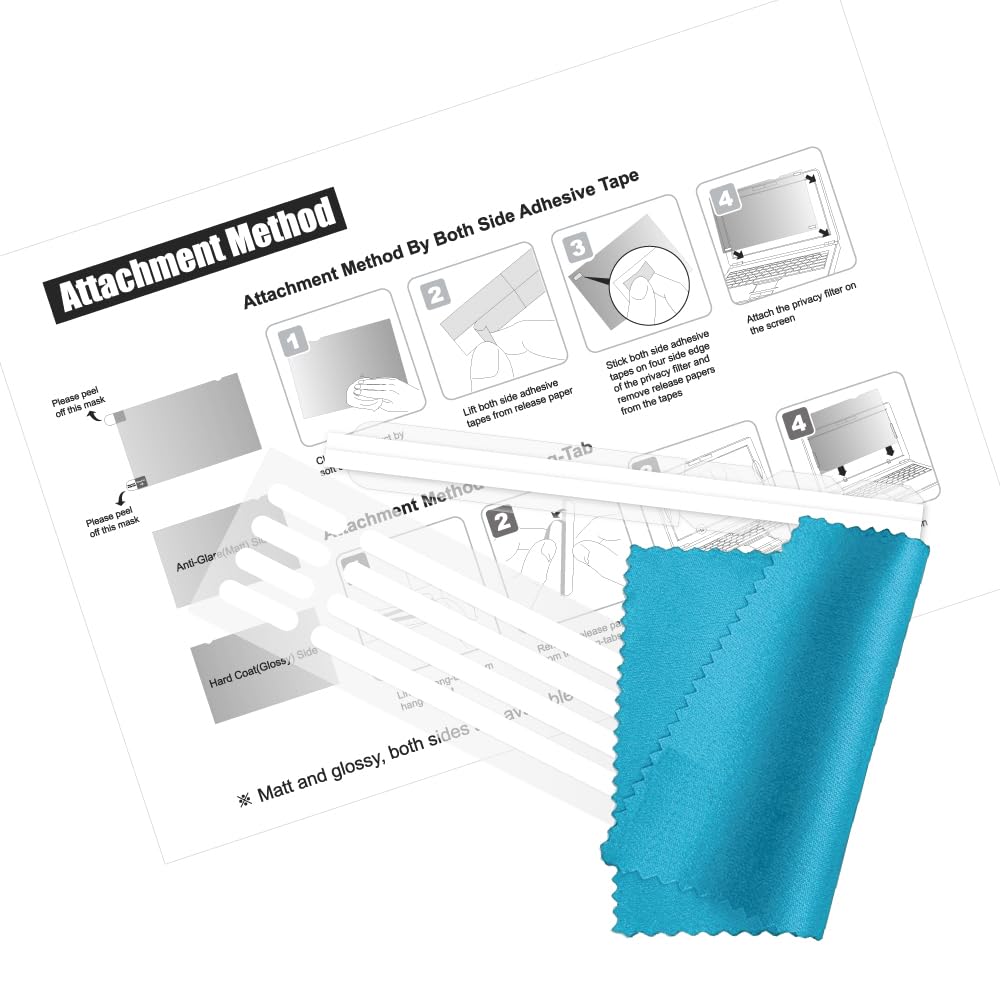 WELINC 24 Inch - 16:9 Aspect Ratio - Computer Privacy Screen Filter for Widescreen Monitor - Anti-Glare - Anti-Scratch Protector Film - Protects Your Eyes from Harmful Glare and Blue Light