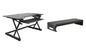 Rocelco 32" Height Adjustable Standing Desk Converter - Sit Stand Computer Workstation Riser - Dual Monitor Retractable Keyboard Tray Gas Spring Assist - Black (R EADRB2)