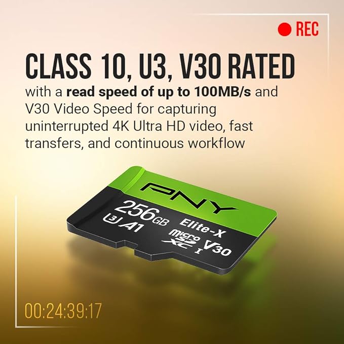 PNY 64GB Elite-X Class 10 U3 V30 A1 microSDXC Flash Memory Card 3-Pack