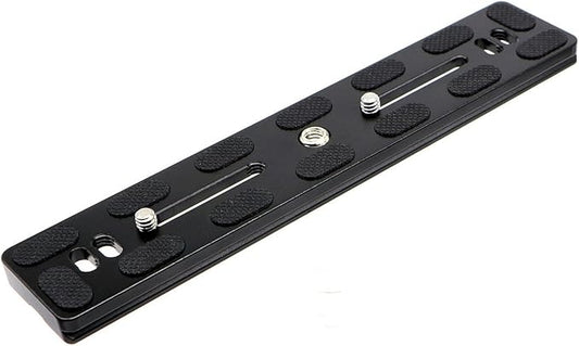 HITHUT PU-200 200mm Universal Lengthened Quick Release Plate Slide Rail with D-Ring Screw for Tripod Ball Head DSLR Camera, Arca-Swiss Compatible