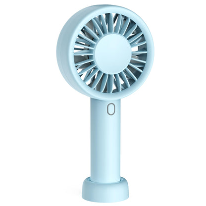 Mizong Mini Fan Portable Handheld Fan, USB Rechargeable Personal Fan with Base, 10H Long Lasting Battery Mini Pocket Cooling Fan for Desktop Travel Outdoor Vacation Concert Lash Makeup Use