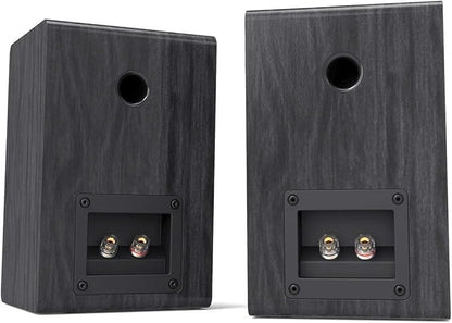 LONPOO Passive Bookshelf Speakers, 75W x 2 Classic Wooden Near Field Monitors with 4-Inch Carbon Fiber Woofer &1-Inch Silk Domed Tweeter 2-Way Loudspeakers,Amplifier Required (Not Inlcuded)