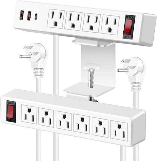 VILONG Desk Clamp Dual Layer Power Strip, 20W USB-C, 700J Surge Protector
