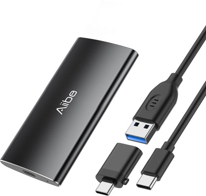 Aiibe 256GB External SSD External Hard Drive 256GB USB C Portable SSD, Up to 500MB/s, USB 3.1, External Solid State Drive for Laptop, Mac, PS4 (Black)