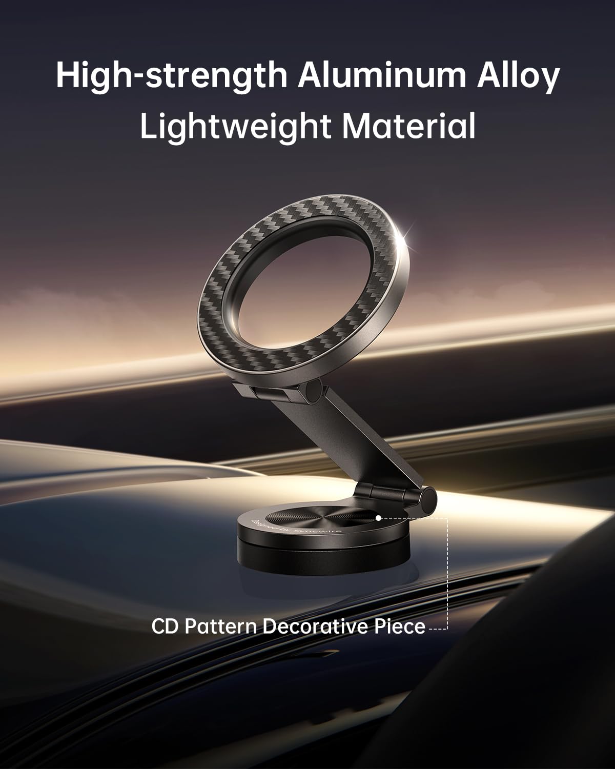SYNCWIRE for MagSafe Car Mount 【360° Rotation】 Magnetic Phone Holder for Car, Adjustable Metal Arm, Car Magnet Phone Mount for Dashboard, Car Accessories Fit iPhone 17 16 15 14 13 Pro Max &All Phones