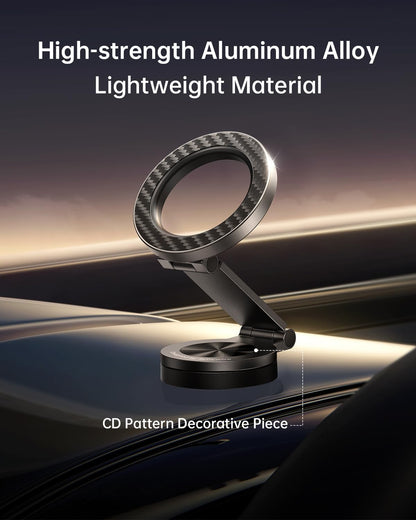 SYNCWIRE for MagSafe Car Mount 【360° Rotation】 Magnetic Phone Holder for Car, Adjustable Metal Arm, Car Magnet Phone Mount for Dashboard, Car Accessories Fit iPhone 17 16 15 14 13 Pro Max &All Phones