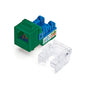 TRUE CABLE Cat5e Keystone Jack, Unshielded (UTP), 90 Degree Punch-Down, PoE++ (4PPoE) 100W, UL Listed, ETL Verified, ANSI/TIA Certified, Modular RJ45 Female, Green, 24 Pack