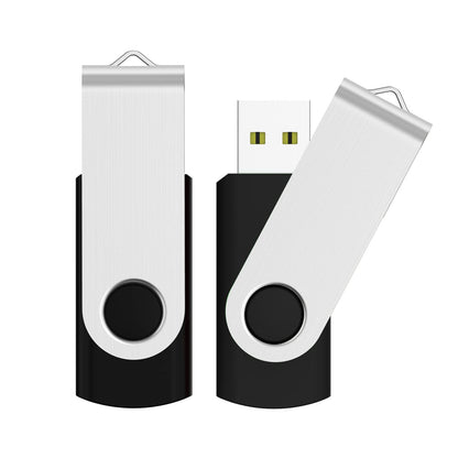JUANWE 64GB USB Flash Drive 2 Packs, 2.0 Thumb Drive Foldable USB Storage Flash Drive Memory Stick with Lanyard Hole, Jump Drive Pen Drive Zip Drive Portable Flashdrive for PC/Tablet/Mac/Car, Black