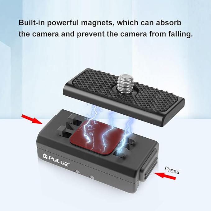 PULUZ Quick Release Mount for Insta360 Ace/Ace Pro / X4, Magnetic Camera Quick Release Tripod Mount Metal Connection Plate Adapter Accessories Kits