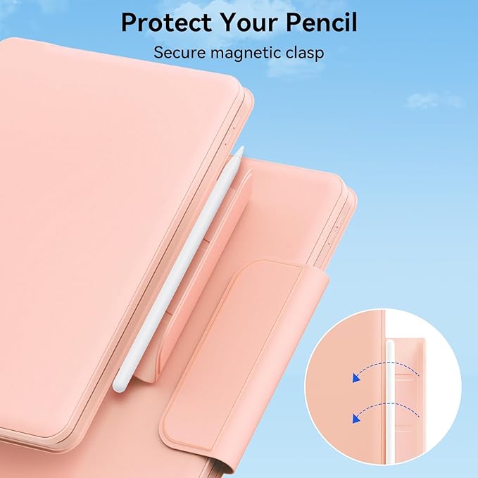 for iPad 9th Generation Case with Keyboard,Magic Style Keyboard Case for iPad 9th/8th/7th Gen 10.2 inch - Floating Cantilever Magnetic Stand Multi-Touch Trackpad (Rose Gold)